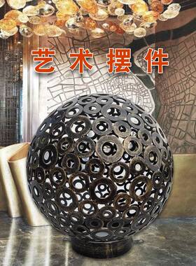 方凯迪天津酒店不锈钢垫片焊接园球宫灯 公园户外装饰品雕塑