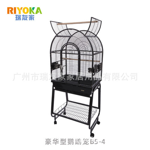 瑞友家金属鸟笼开顶家用金属八哥虎皮玄凤牡丹鸟鹦鹉砂纹B5-4