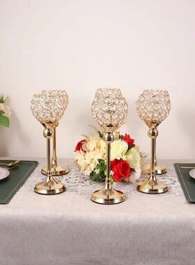 Crystal Tealight Candle Holders, Metal Glass Candlesticks, W