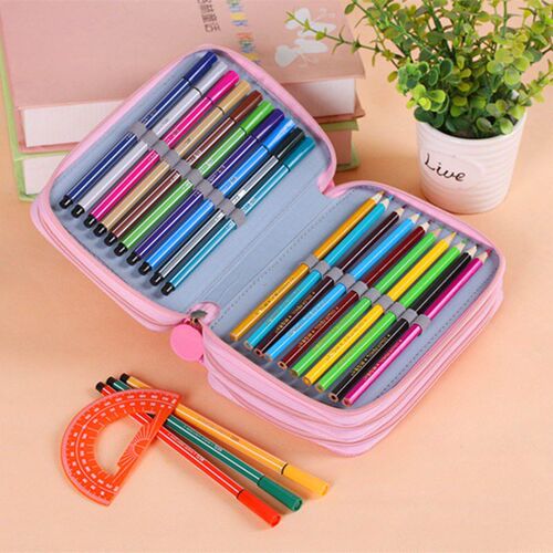 72-pen holes 4-layer anti-rust steel pen case for both men