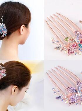Crystal Flower Hairclips Fashion Hair Maker Bun Hair Combs S