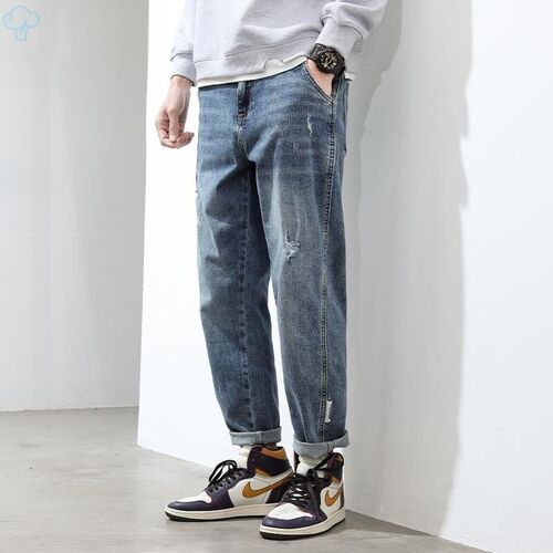 Mens Ripped   Mens Straight Loose New Spring and Summer Th