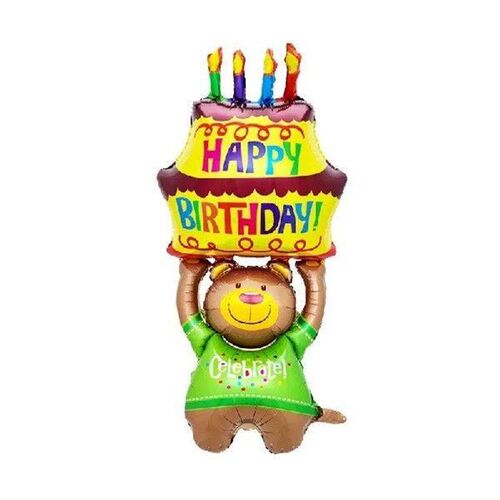 3D Birthday Cake Aluminum Film Balloon Decoration Colored