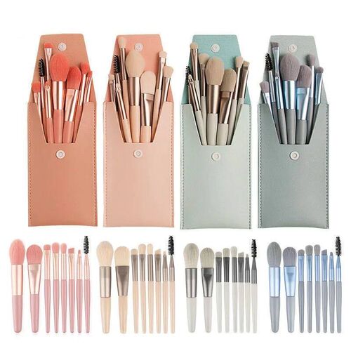 Portable 8Pcs Eyeshadow Foundation Blending Makeup Brush Sof