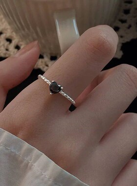 Simple Design Heart Zircon Open Rings For Women Silver Color