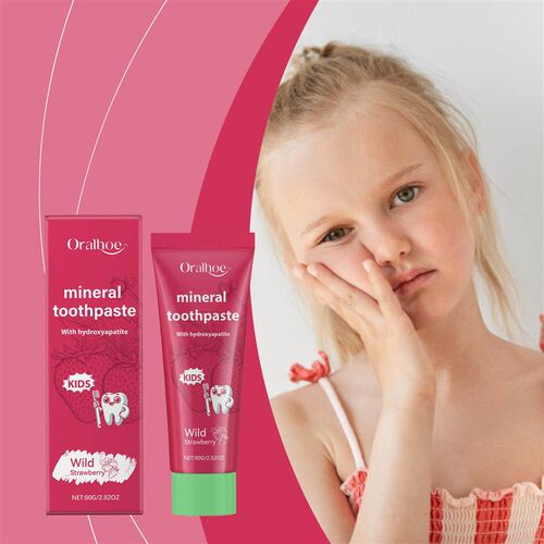 Oralhoe Strawberry Flavored Childrens Toothpaste - Cleans T