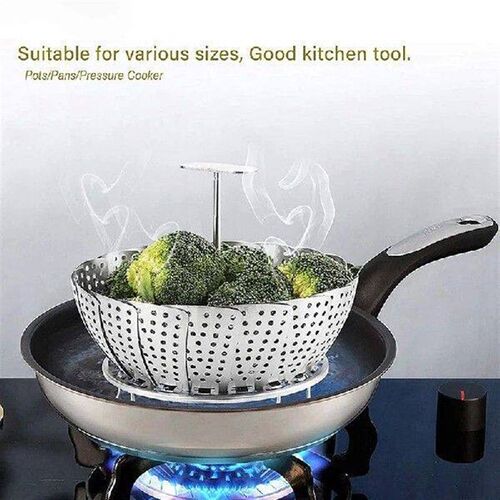 Stainless Steel Folding Vegetable Steamer Basket,Insert For
