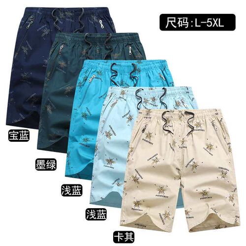 Mens Large Size Casual Five-point Pants Middle-aged Mens B