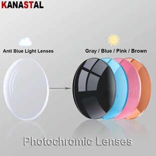 Photochromic Gray Brown Pink Blue Lenses 1.56 1.61 1.67 Anti