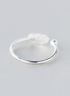 Simple Fashion Silver Color Cute Elegant Feather Adjustable