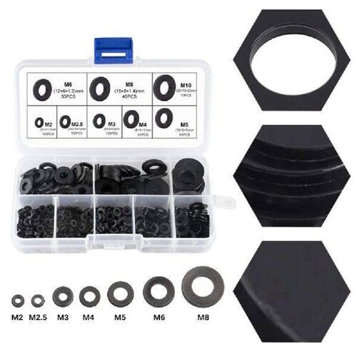 500pcs/box Nylon Plastic Flat Ring Washer Seal Hose Gaskets