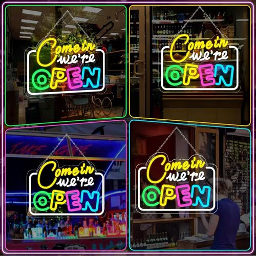Neon lights open signs decorative signage bars shops lamp