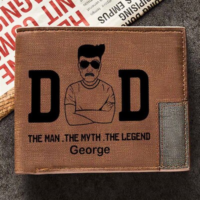 Mens Engraving Custom Inscription Photo Engraved Wallet Sho