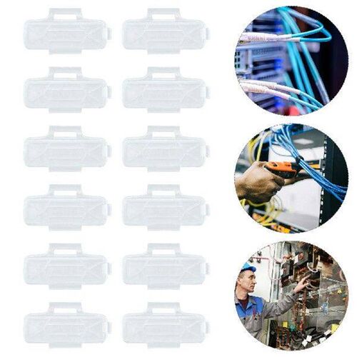 100 Pcs Cable Identification Box Clear Label Tags Holder