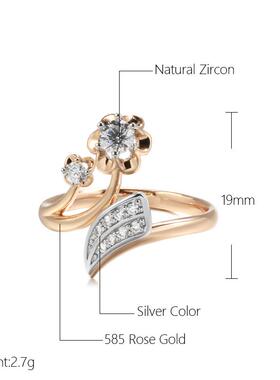 Kinel Fashion Micro-wax Inlay Natural Zircon Rings for Women