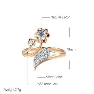 Kinel Fashion Micro-wax Inlay Natural Zircon Rings for Women