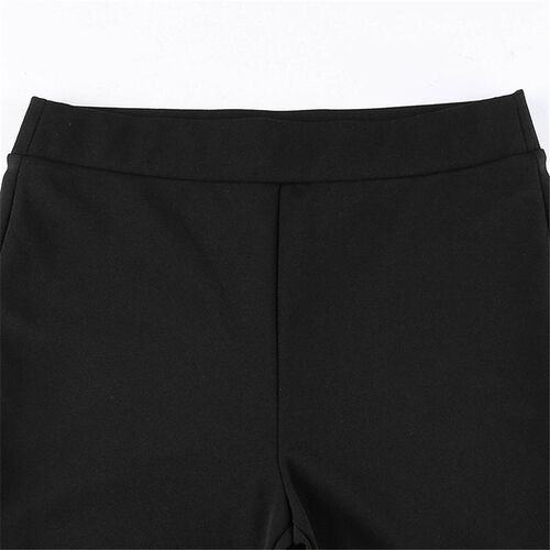 All-Match Women Fashion Elastic Waist Black Flared Pants Sol