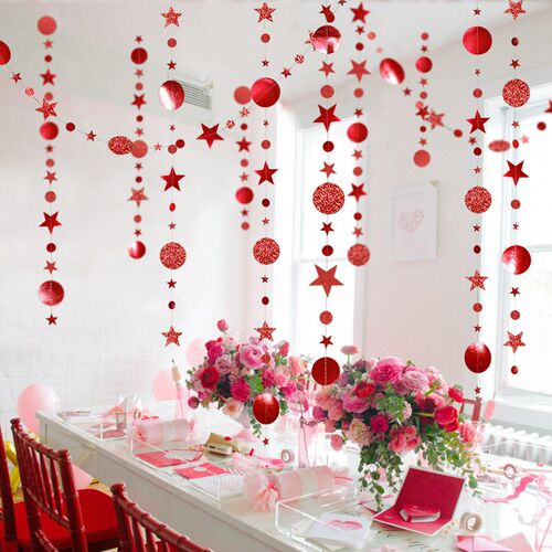 Navidad Decor 4M Twinkle Star Paper Garland Hanging Ornament