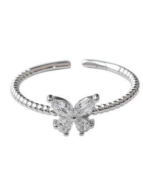 Shining Diamond Butterfly Ring for Women Ins Style Index Fin