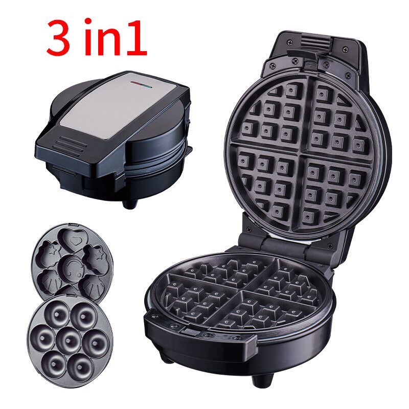 3 in 1 Waffle Cake Donut Maker三明治机面包华夫饼甜甜圈机换盘