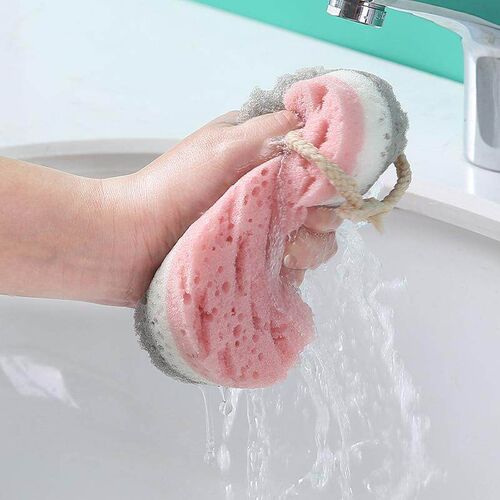 Three-color bath sponge brush for back scrubbing, suitable f