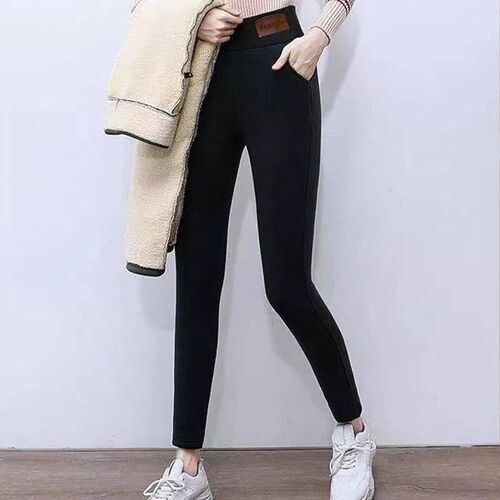 Women Winter Warm Thicken Leggings Lamb Fleece High Waist Th