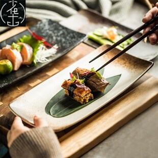 Japanese ceramic plates sushi dish tableware tray cutlery