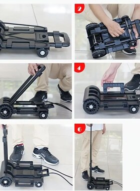 2 Rounds Folding Hand Truck Black Small Lightweight Cart Por