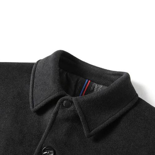 Autumn and Winter Mens Coat Medium and Long Smooth Hair Lape