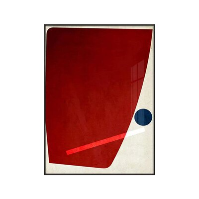 Silent Wind Abstract Red Geometric Living Room Decorative Pa