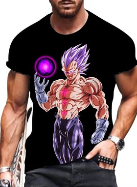 Dragon Ball Z T-shirt Short Men Sleeve Tee Y2k Goku Vegeta r