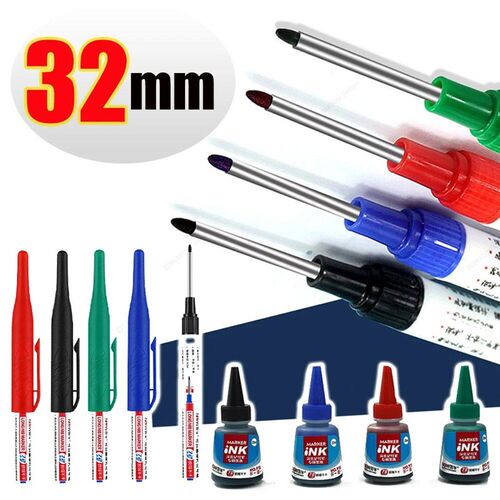 32mm Waterproof Long Nib Carpenter Pen Head Deep Hole Marker