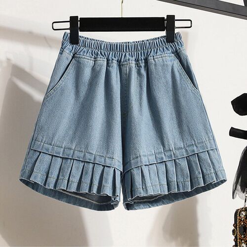 OHRYIYIE 6XL 5XL Washed Wide Leg Denim Shorts Women 2023 Sum