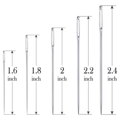 25PCS Large Eye Stitching Needles, 5 Sizes Big Eye Hand Sewi