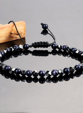 4mm Irregular Hematite Men Beaded Bracelets Natural Tiger