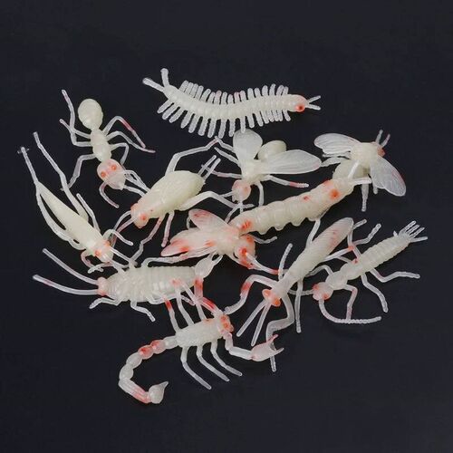12Pcs Creative Novelty Soft Spider Insect Night Glow in the