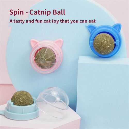 1PC Natural Catnip Cat Wall Stick-on Ball Toy Treats Healthy