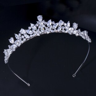 ThreeGraces Elegant Shiny Cubic Zirconia Bridal Wedding Banq