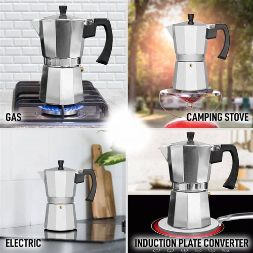 Aluminum Classic Stovetop Espresso Coffee Maker Continental