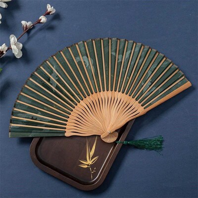 Fan Ancient Style Folding Fan Bamboo Folding Female Fan Chin