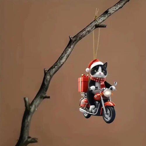 Motorcycle Cat Acrylic Hanging Decoration Christmas ree Car
