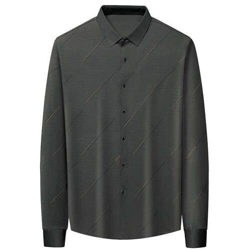 Spring New Arrival Striped Mens Shirt Long-Sleeved Ice Silk