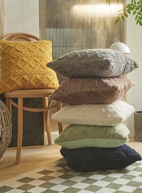 Winter Plush Geometric Sofa Cushion Cover Throw Pillow Case