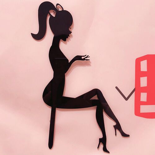 New High Heels Lady Happy Birthday Acrylic Cake Topper Weddi