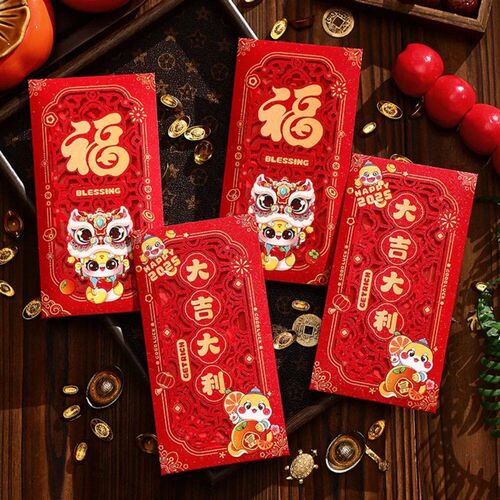6pcs Creative 3D Chinese New Year Red Envelope with Tassel M