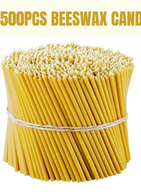 50-500PCS Beeswax Taper Candles Church Prayers Smokeless Hon