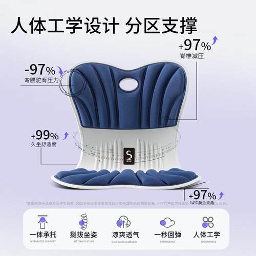 Office seat cushion, memory foam chair cushion on the ground