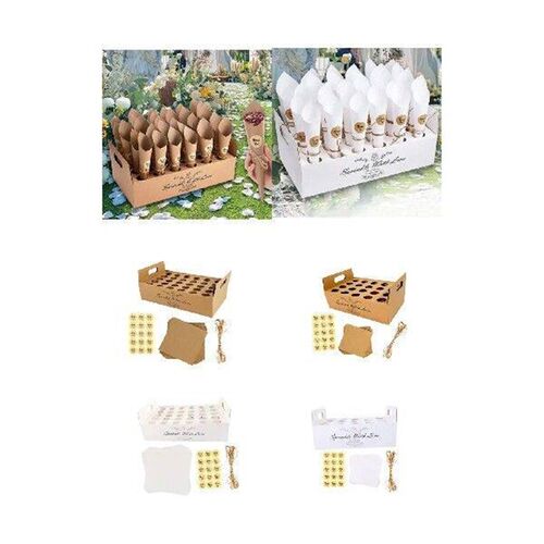 Kraft Paper Confetti Cone Tray Kit Hollow Handmade Bouquet