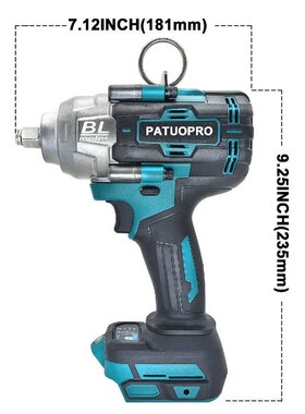 21V Brushless Cordless Wrench Max 2000N.m Electric Impact Wr
