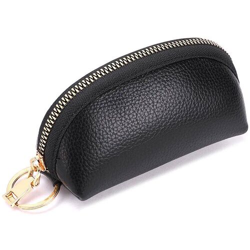 Men Lychee Patterned Soft Leather Fashionable Key Bag Zipper